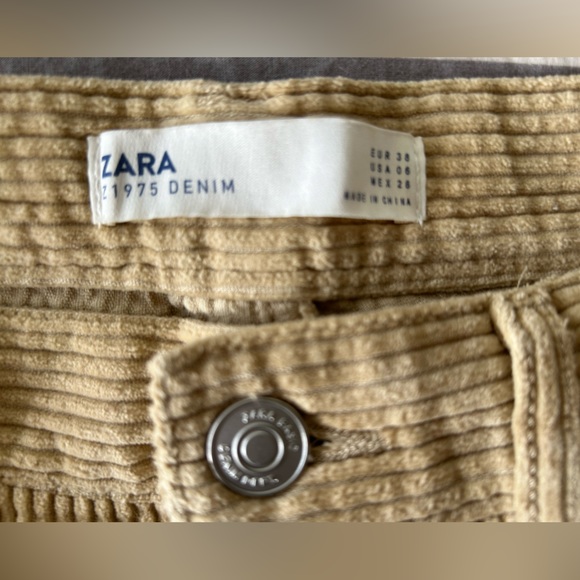 Zara Corduroy Pants Beige Size US:6 - Picture 2 of 8